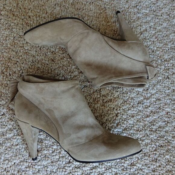 Sigerson Morrison suede sweet bow booties size 36.5 - Picture 1 of 9